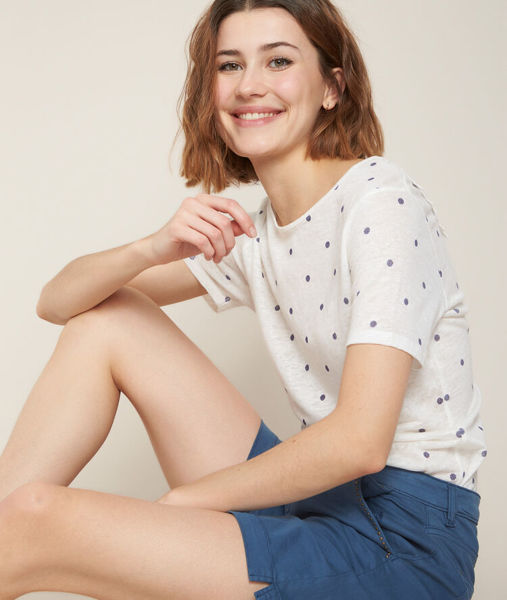 polka dot linen top