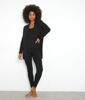 Picture of TAYRON BLACK RIBBED RECYCLED WOOL T-SHIRT WITH LONG SLEEVES