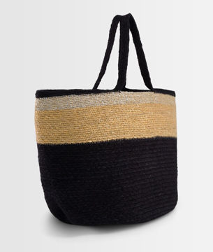 Picture of DAVE BLACK STRIPED JUTE BASKET