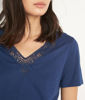 Picture of MELODIE NAVY COTTON AND LACE T-SHIRT