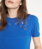 Picture of MALAGA ROYAL BLUE OPENWORK COTTON T-SHIRT