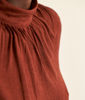 Picture of FOEBE BRICK LOOSE-FIT VISCOSE AND WOOL TOP