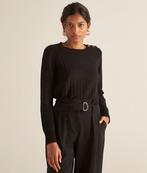 Picture of BELMA BLACK RECYCLED CASHMERE JUMPER