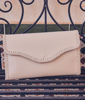 Picture of FABRE LARGE FLAT CREAM LEATHER CLUTCH BAG