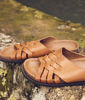 Picture of VADIM CAMEL BRAIDED FLAT LEATHER MULES