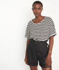 Picture of MELINA BLACK AND WHITE STRIPED CERTIFIED LINEN T-SHIRT