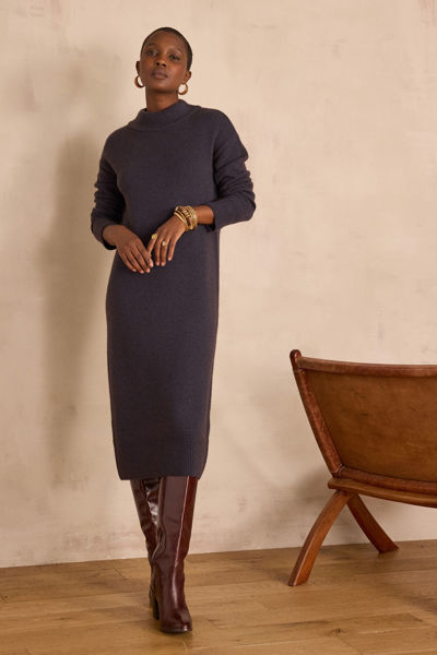 wool ladies dresses Woman fashion outfits clothing : Dresses, Suits, Coats - Maison 123 - Un Deux Trois Malta. Roxana straight dress web_title_Forward Blue Stripe Midi Shirt Dress