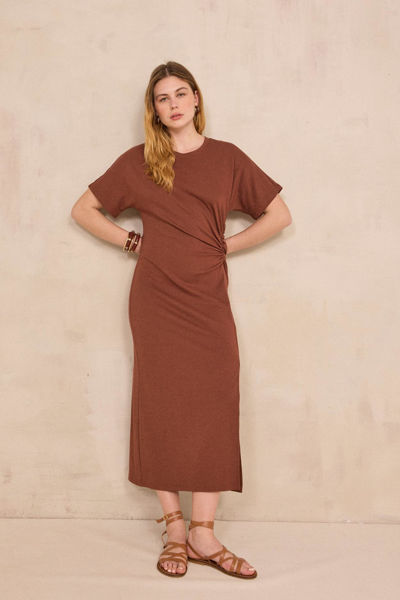 solid mock neck cut out dress Cutout Sleeveless for daily wear Khaki_White Ticket type:Book ticket Theia Red Beaded Sheath
