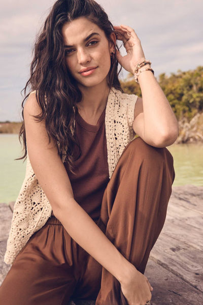 Picture of SLEEVELESS CROCHETED COTTON VEST ANGELE