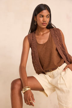 Picture of SLEEVELESS COTTON CROCHET VEST ANGELE