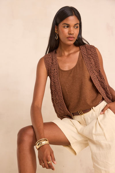 Picture of SLEEVELESS COTTON CROCHET VEST ANGELE
