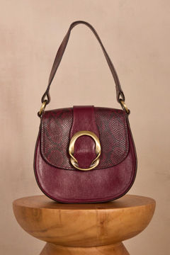 Picture of BURGUNDY LEATHER BOVINE BAG VALENTIN