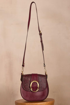 Picture of BURGUNDY LEATHER BOVINE BAG VALENTIN