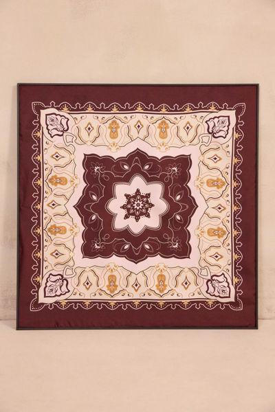 Picture of BURGUNDY PRINTED SILK SCARF KING