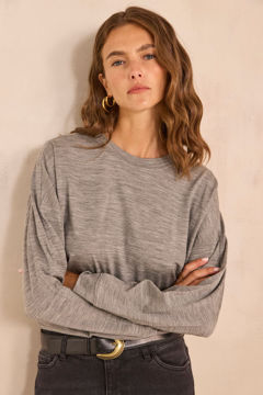 Picture of CHARCOAL LONG-SLEEVED WOOL T-SHIRT TEOPHILE