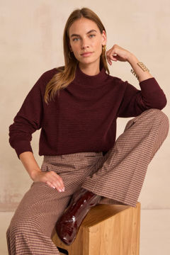 Picture of BURGUNDY LONG-SLEEVED BLENDED WOOL SWEATER ANNETTE