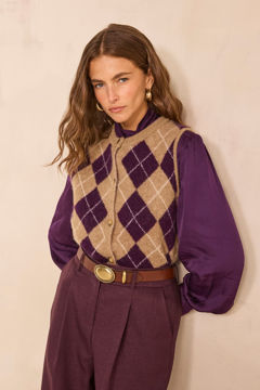 Picture of ADELYS JACQUARD VEST IN BLENDED ALPACA